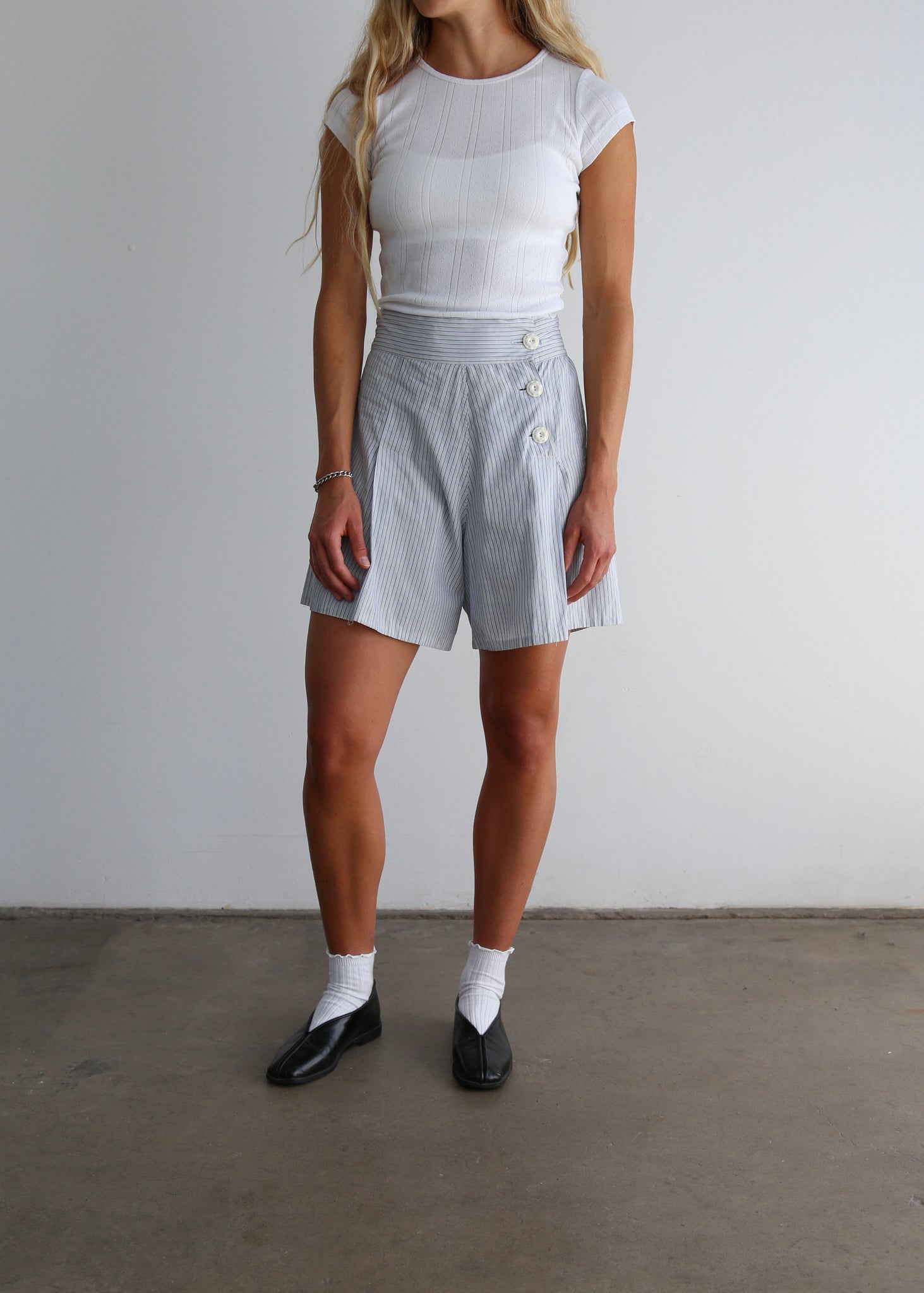 40’s Cotton Pinstriped Shorts (26”)